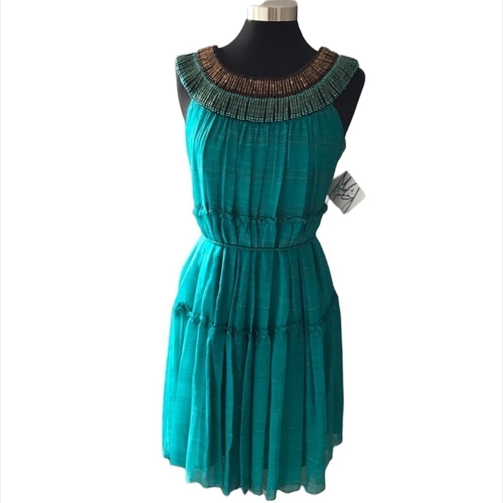 Mark & James by Badgley Mischka dress Turquoise Bohemian Y2K Women’s Sz S NWT